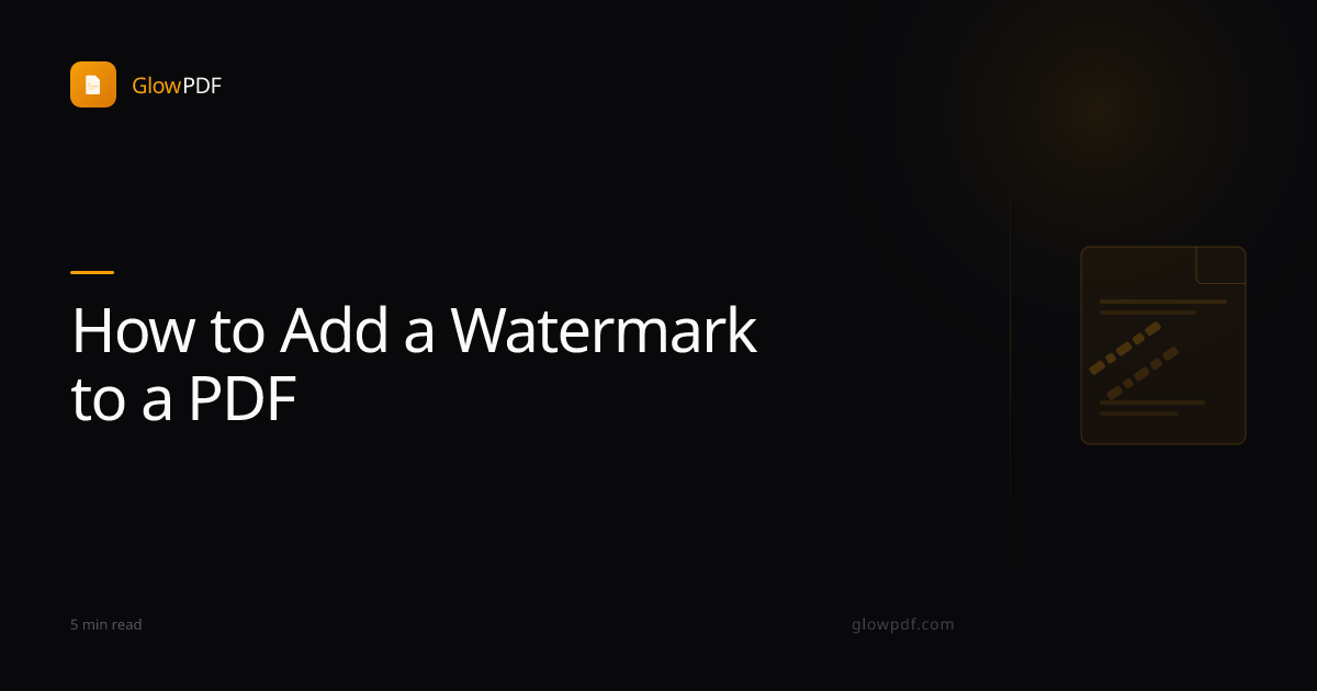 How to Add a Watermark to a PDF — Free Online Tool